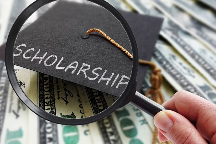 Magnifying glass on a scholarship