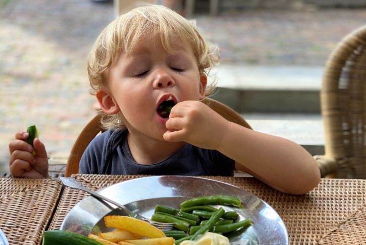 A child eating food